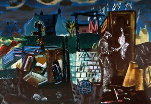 Outhouses, 1935 körül (olaj, vászon) alkotó: Frances Hodgkins