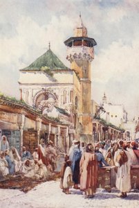 Sidi Ben Ziad mecset, Tunisz, az árverés napja (színes lithó) alkotó: Frances Nesbitt