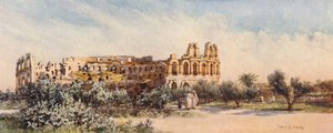 Római amfiteátrum, El Djem (színes litográfia) alkotó: Frances Nesbitt