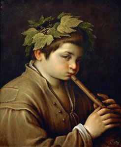 Garcon jouant de la flute – Furulyázó fiú – Francesco Bassano, az ifjabb (1549-1592). Olaj, réz, kb. 1580-1585. Mérete: 54,6x44 cm. Művészettörténeti Múzeum, Vienne