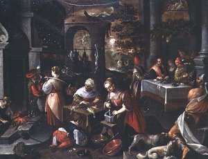 Lázár a merülések ünnepén alkotó: Francesco (circle of) Bassano