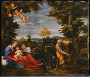 Pihenés az Egyiptomba menekülés közben alkotó: Francesco Albani
