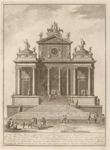 Jupiternek, Junónak és Minervának szentelt templom a chineai fesztivál alkalmából, 1785. alkotó: Francesco Barbazza