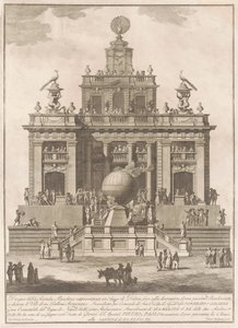 A Seconda Macchina Kínában 1785: Örömpalota léggömbbel alkotó: Francesco Barbazza, after Giuseppe Palazzi
