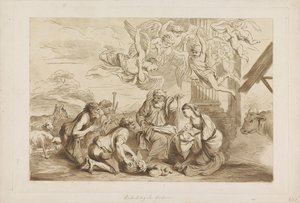 A Pásztorok imádata Ó- és Újszövetség Castiglionének (sorozat címe) alkotó: Francesco Bartolozzi