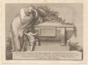 Sir Joshua Reynolds temetési kártyája alkotó: Francesco Bartolozzi