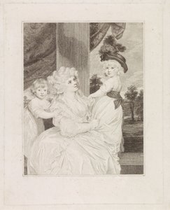 Jane Stanhope portréja két gyermekével alkotó: Francesco Bartolozzi