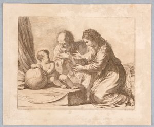 Szűz Mária, József és gyermek, földgömbbel alkotó: Francesco Bartolozzi