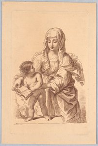 Szűz és a gyermek kezében egy könyv alkotó: Francesco Bartolozzi