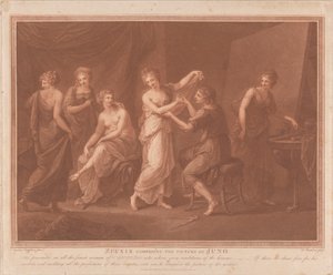 Zeuxis megkomponálja Juno képét alkotó: Francesco Bartolozzi