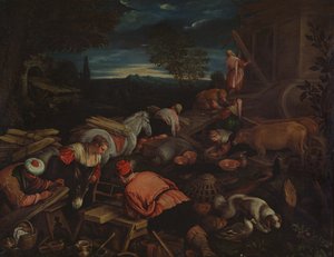 A bárka építése alkotó: Francesco Bassano