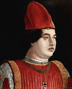 II. Gianfrancesco Gonzaga portréja (15. század) (Jean Francois Gonzague) Mantua márki Francesco Bonsignori (1455-1519) festménye 1490 körül, Bergamo. Carrara Academy Galéria