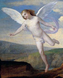 Angyal, részlet a Hágárt és Izmaelt látogató Angyalból, 1846 körül, Francesco Coghetti (1804-1875), olaj, vászon, 96x132 cm