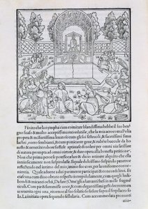 Nimfák Polia szeretőjével, illusztráció Francesco Colonna (kb. 1432-1527) „Hypnerotomachia Poliphili” másolatából alkotó: Francesco Colonna