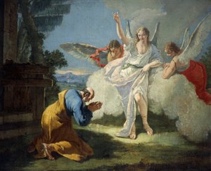 Ábrahámot angyalok látogatják meg, Francesco Fontebasso (1707-1769)