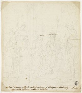 Krisztus Gyermek-imádása Szent Józseffel, Assisi Ferenccel és Ágostonnal, amelyen részt vett Anton Galeazzo Bentivoglio és Alessandro Bentivoglio alkotó: Francesco Francia