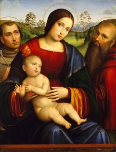 Madonna és gyermeke Szent Ferenccel és Jeromossal, kb. 1512-15.