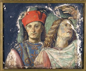 Két férfi fej Franciaországban, Francesco (1450-1517). Friss, c. 1500, Bolognai Nemzeti Képtár