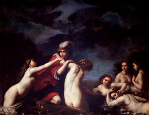 Francesco Furini (1604-1646) Hylas és a nimfák festménye, Firenze, Palazzo Pitti
