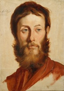 Ernesto Rayper festő portréja (1840-1873) Francesco Gandolfi (1824-1873) festménye 1866 V. 40x28 cm Genes Nervi, Modern Művészeti Galéria, bev. 0654 alkotó: Francesco Gandolfi