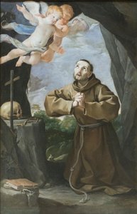 Szent Ferenc a keresztet imádja, 1630-40 körül (olaj, vászon) alkotó: Francesco Giovanni Gessi