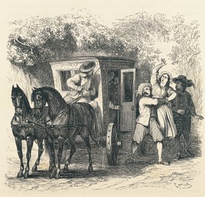 Lucy elrablása, Alessandro Manzoni (1785-1873) epizódja az Eljegyzésből, Francesco Gonin (1808-1889) illusztrációja az 1840-es kiadáshoz