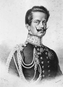 Vittorio Emanuele II (1820-1878), Olaszország első királyának portréja, Francesco Gonin (1808-1889) litográfiája