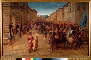 VIII. Károly francia király 1494 novemberében lépett be Firenzébe (Festészet
