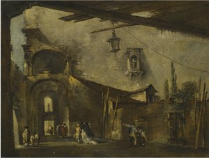 Egy velencei utca alkotó: Francesco Guardi