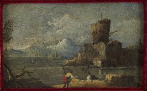 Tengerparti jelenet erőddel alkotó: Francesco Guardi