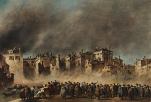 A tűzvész a San Marcuola negyedben alkotó: Francesco Guardi