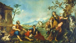 Erminia és a pásztorok, 17501755 alkotó: Francesco Guardi