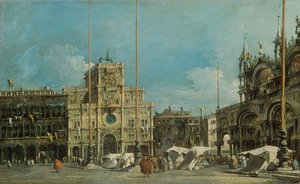 Német: Der Uhrturm am Markusplatz Az Óratorony a Szent Márk téren alkotó: Francesco Guardi