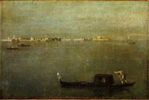 Gondola a lagúnán Francesco Guardi (1712-1793) festménye 1780 kb. V. 25x38 cm Milánó, Poldi Pezzoli Múzeum alkotó: Francesco Guardi