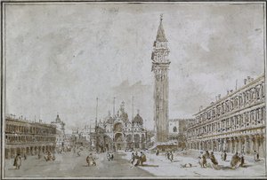 Piazza San Marco, Velence, 1780-as évek. alkotó: Francesco Guardi