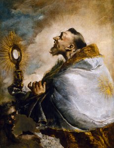 Szent az Eucharisztia imádójában vagy Szent Norbert az eksztázisban alkotó: Francesco Guardi