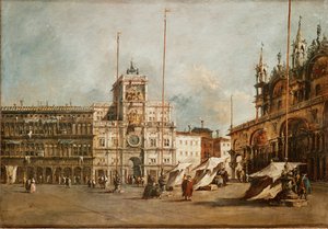 San Marco, Velence, óratoronnyal (olaj, vászon) alkotó: Francesco Guardi