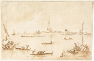 San Andrea erődje a lagúnából alkotó: Francesco Guardi