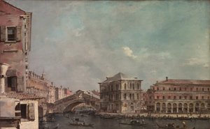 A Grand Canal a Rialto felett, 1760 körül (olaj, vászon) alkotó: Francesco Guardi