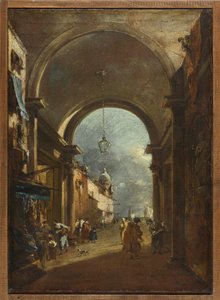 Kilátás egy kapun át alkotó: Francesco Guardi