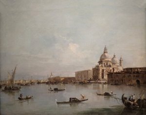 A Santa Maria della Salute és a Dogana di Mare látképe alkotó: Francesco Guardi