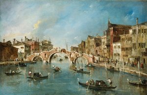 Kilátás a Cannaregio-csatornára, Velence alkotó: Francesco Guardi