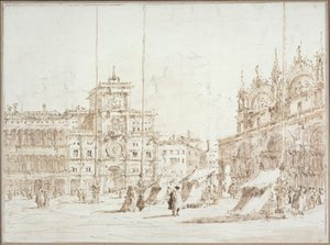 Velencei kilátás: az [óratorony] a Szent Márk téren alkotó: Francesco Guardi