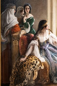 Giorgio Cornaro, akit a Velencei Köztársaság küldött Ciprusra, tájékoztatja Caterina Cornaro királynőt, az egyik rokonát, hogy már nem ő az uralkodása, mivel az oroszlán zászló integet a szigeti erődön. alkotó: Francesco Hayez
