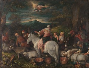Ábrahám elhagyja Háránt alkotó: Francesco II Bassano (attributed to)