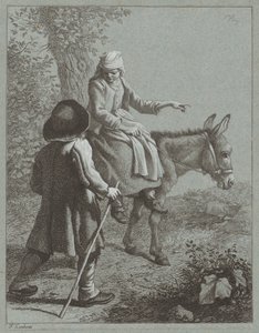Fiú és lány szamárral