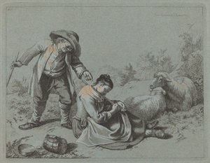 Alvó lányt gallyal ugrató paraszt, 1763.