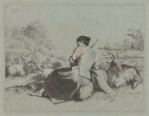 Ülő pásztorlány, 1762. alkotó: Francesco Londonio