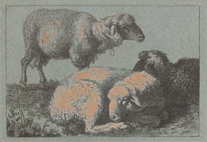 Két fekvő bárány és egy álló bárány, 17571758. alkotó: Francesco Londonio