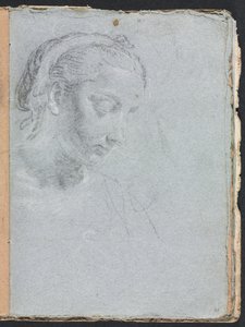 Verona vázlatfüzet: Egy nő feje és válla 61. oldal, 1760. alkotó: Francesco Lorenzi